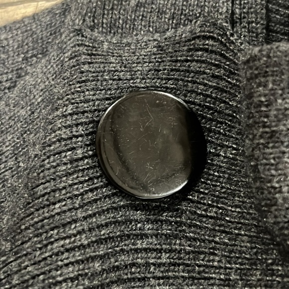 Vintage BCBGMaxAzria Babydoll Sweater Dress M Wool Grey Boho Pom Poms Y2K 90's - Picture 10 of 11